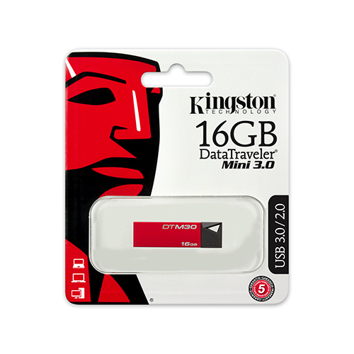 แฟลชไดร์ฟ Kingston รุ่น Mini 3.0 สีแดง ความจุ 16GB