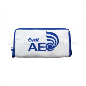 กระเป๋าผ้าแคนวาส PTT AEC สีฟ้า แบบพับ
