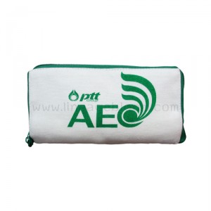 กระเป๋าผ้าแคนวาส PTT AEC สีเขียว แบบพับ