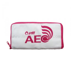 กระเป๋าผ้าแคนวาส PTT AEC สีชมพู แบบพับ