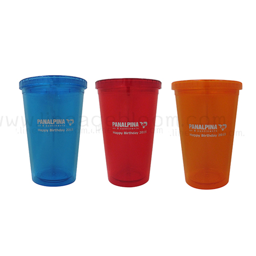 แก้วน้ำพลาสติกใส รุ่น SXS-001A45 สีม่วง สกรีนโลโก้ A House Café แก้วน้ำพลาสติกใส รุ่น SXS-001A45 สีม่วง สกรีนโลโก้ A House Café